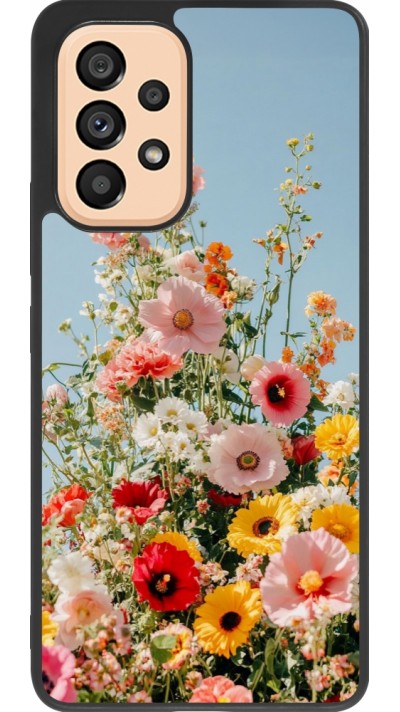 Coque Samsung Galaxy A53 5G - Silicone rigide noir Spring flowers 2026