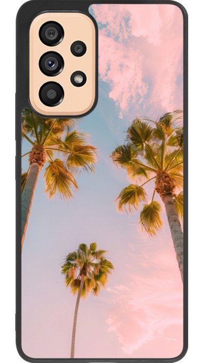 Samsung Galaxy A53 5G Case Hülle - Silikon schwarz Summer 2025 Palmiers