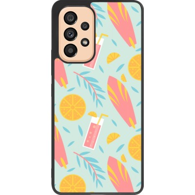 Samsung Galaxy A53 5G Case Hülle - Silikon schwarz Summer 2025 Pattern citron
