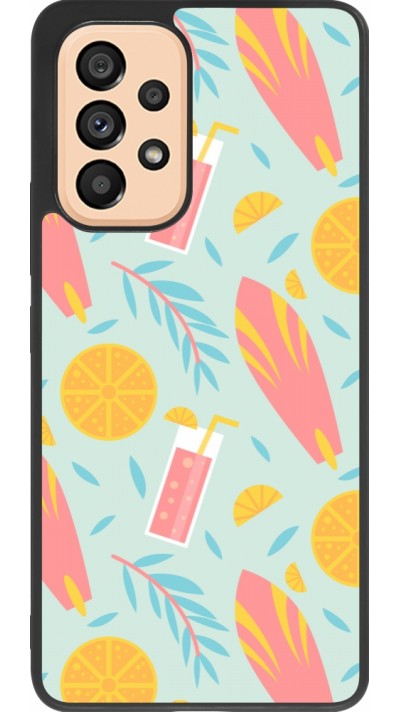 Samsung Galaxy A53 5G Case Hülle - Silikon schwarz Summer 2025 Pattern citron