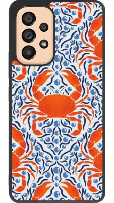 Coque Samsung Galaxy A53 5G - Silicone rigide noir Crabs and pearls Summer 2026