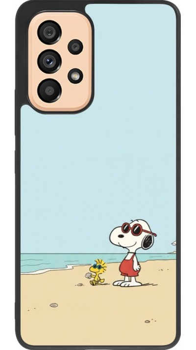 Coque Samsung Galaxy A53 5G - Silicone rigide noir Snoopy on the beach Summer 2026