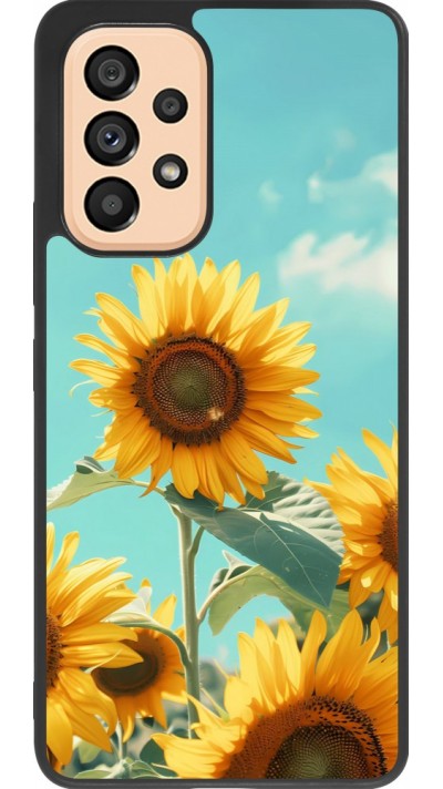 Coque Samsung Galaxy A53 5G - Silicone rigide noir Sunflowers Summer 2026