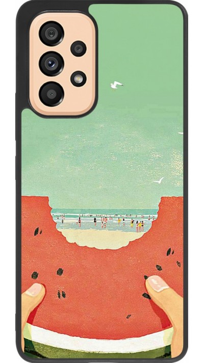 Coque Samsung Galaxy A53 5G - Silicone rigide noir Views through a watermelon Summer 2026