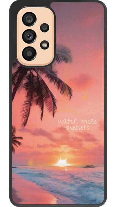 Coque Samsung Galaxy A53 5G - Silicone rigide noir Watch more sunsets Summer 2026