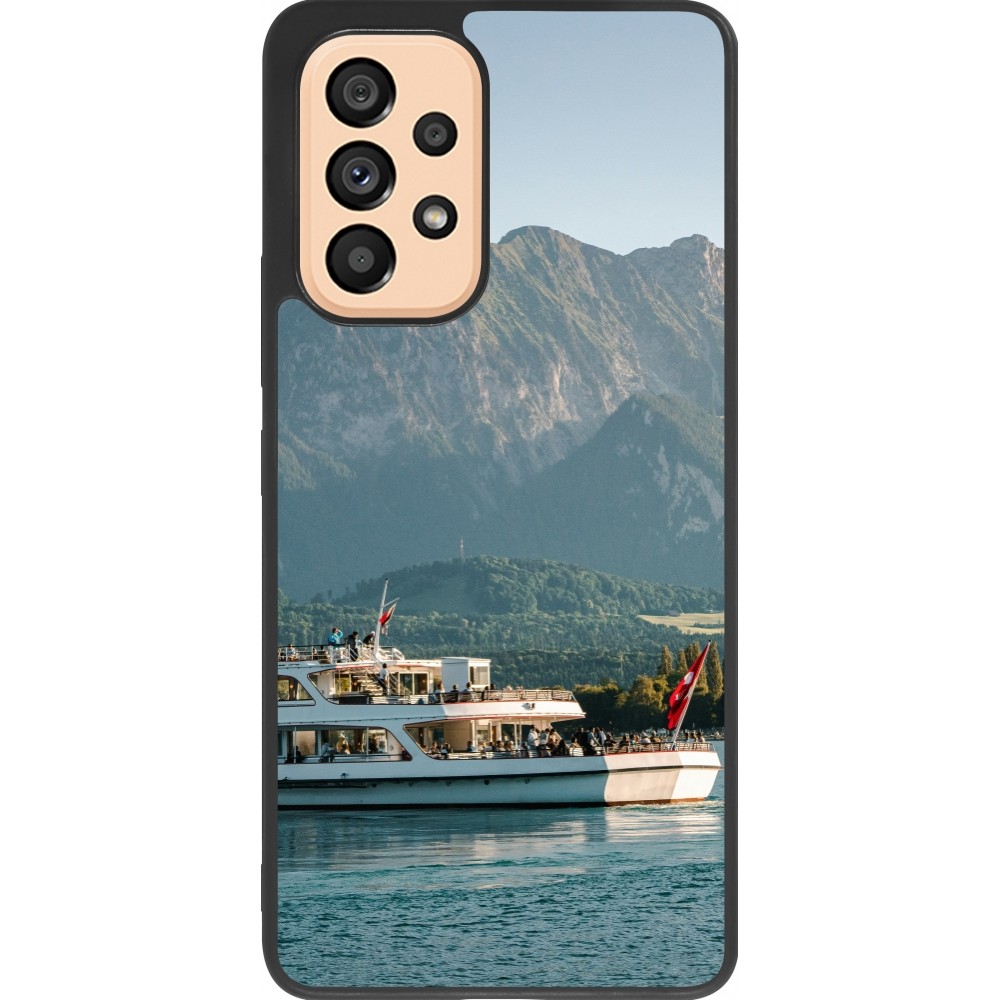 Samsung Galaxy A53 5G Case Hülle - Silikon schwarz  Nationalfeiertag Schweiz Bateau Leman