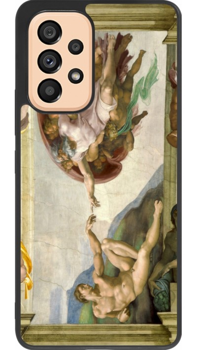Samsung Galaxy A53 5G Case Hülle - Silikon schwarz Kunstbild - Die Erschaffung Adams - Michelangelo