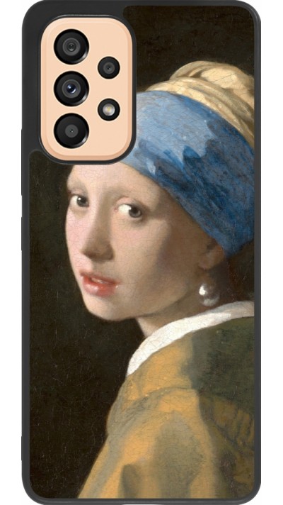 Samsung Galaxy A53 5G Case Hülle - Silikon schwarz Kunstbild - Das Mädchen mit dem Perlenohrring - Jan Vermeer