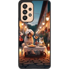 Samsung Galaxy A53 5G Case Hülle - Silikon schwarz Valentin 2024 Hund & Katze Kerzenlicht