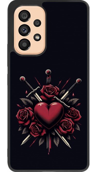 Coque Samsung Galaxy A53 5G - Silicone rigide noir Valentine 2024 gothic love