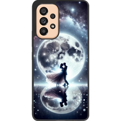 Coque Samsung Galaxy A53 5G - Silicone rigide noir Valentine 2024 Love under the moon