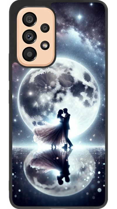 Coque Samsung Galaxy A53 5G - Silicone rigide noir Valentine 2024 Love under the moon