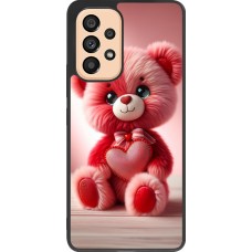 Coque Samsung Galaxy A53 5G - Silicone rigide noir Valentine 2024 Ourson rose