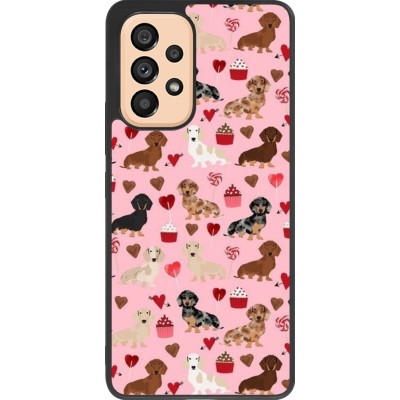 Samsung Galaxy A53 5G Case Hülle - Silikon schwarz Valentine 2024 puppy love
