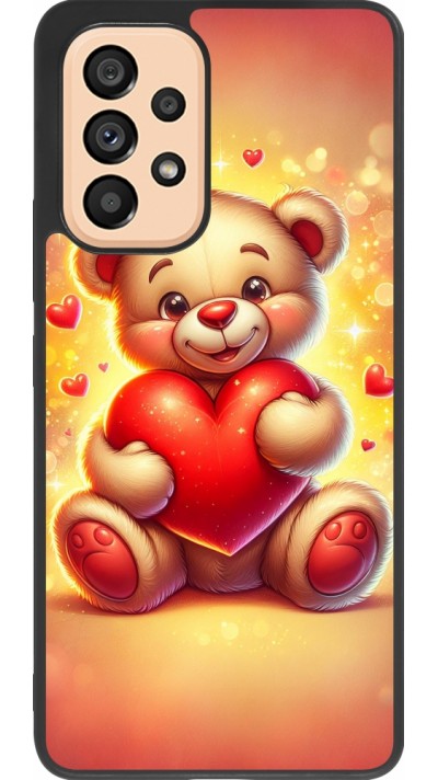 Coque Samsung Galaxy A53 5G - Silicone rigide noir Valentine 2024 Teddy love