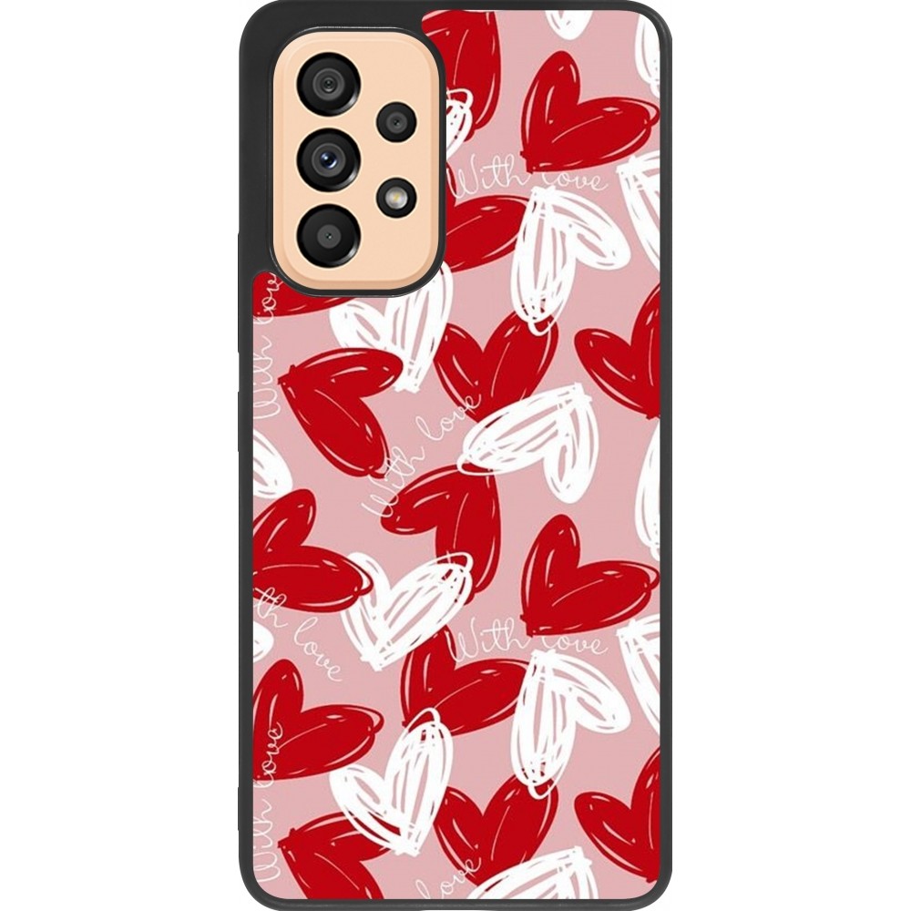 Samsung Galaxy A53 5G Case Hülle - Silikon schwarz Valentine 2024 with love heart