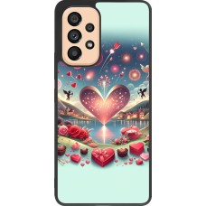 Coque Samsung Galaxy A53 5G - Silicone rigide noir Valentine 2025 Chic