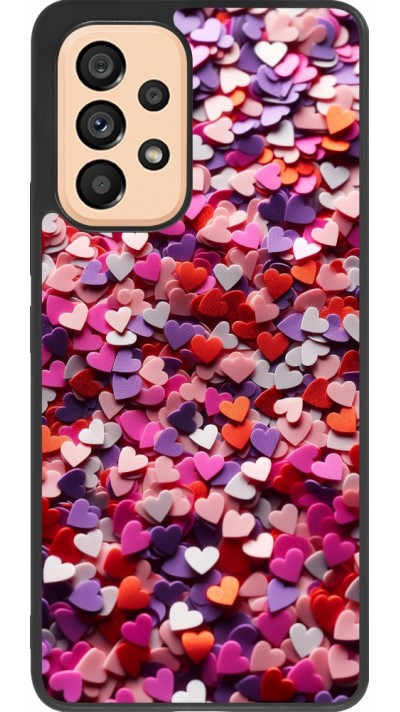 Coque Samsung Galaxy A53 5G - Silicone rigide noir Valentine 2025 Confetti