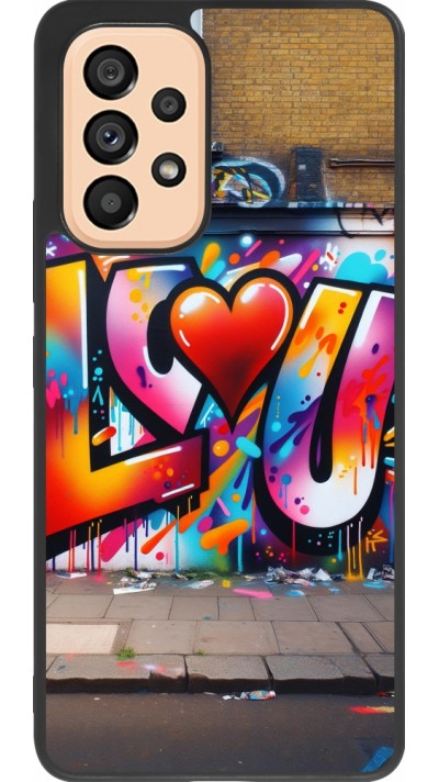 Coque Samsung Galaxy A53 5G - Silicone rigide noir Valentine 2025 Love U Tag