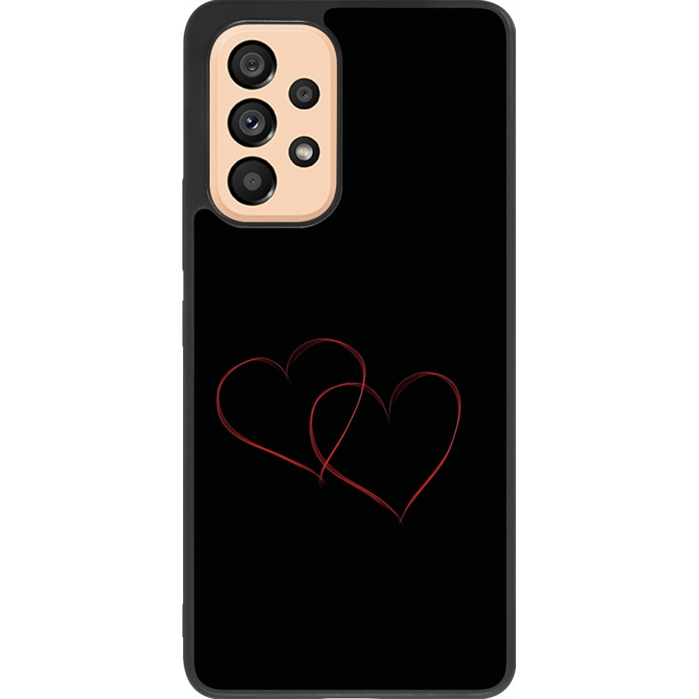 Samsung Galaxy A53 5G Case Hülle - Silikon schwarz Valentine 2023 attached heart