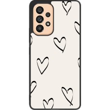 Samsung Galaxy A53 5G Case Hülle - Silikon schwarz Valentine 2023 minimalist hearts