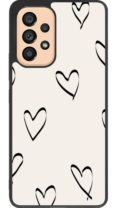 Samsung Galaxy A53 5G Case Hülle - Silikon schwarz Valentine 2023 minimalist hearts