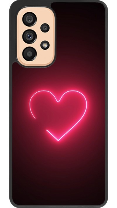 Samsung Galaxy A53 5G Case Hülle - Silikon schwarz Valentine 2023 single neon heart