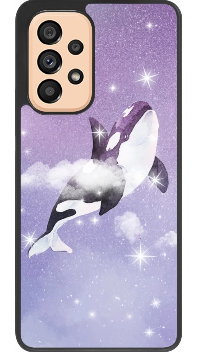 Coque Samsung Galaxy A53 5G - Silicone rigide noir Whale in sparking stars