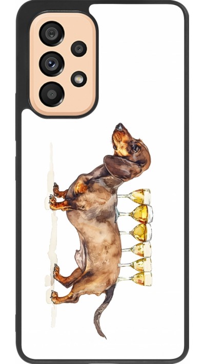 Coque Samsung Galaxy A53 5G - Silicone rigide noir Wine Teckel