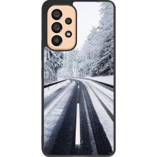 Coque Samsung Galaxy A53 5G - Silicone rigide noir Winter 22 Snowy Road
