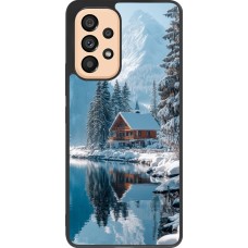 Samsung Galaxy A53 5G Case Hülle - Silikon schwarz Winter 25 Winter house forest day
