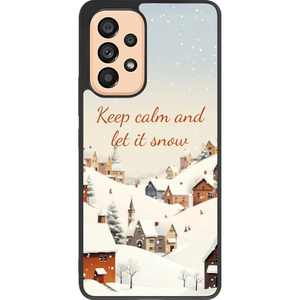 Samsung Galaxy A53 5G Case Hülle - Silikon schwarz Winter 25 Winter Keep calm and let it snow
