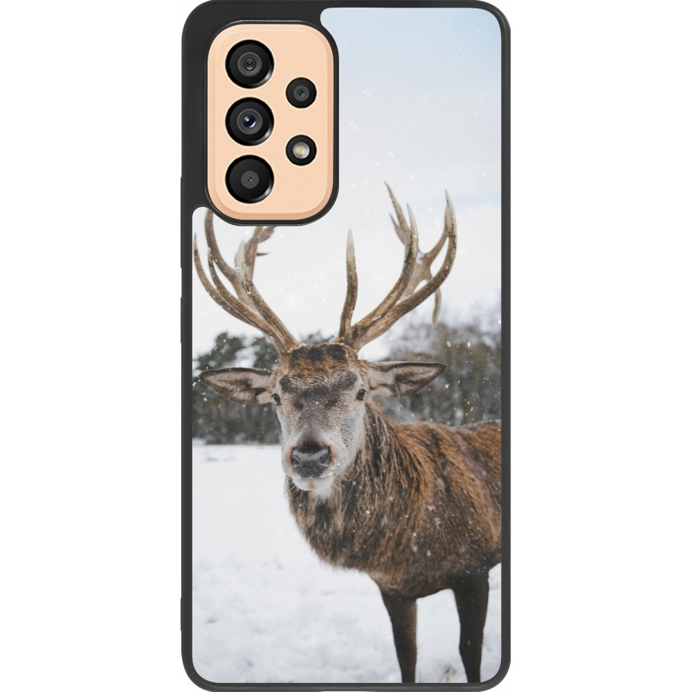 Samsung Galaxy A53 5G Case Hülle - Silikon schwarz Winter 25 Winter reindeer