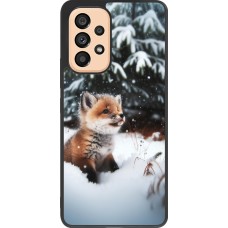 Samsung Galaxy A53 5G Case Hülle - Silikon schwarz Weihnachten 2023 Fuechslein Tanne