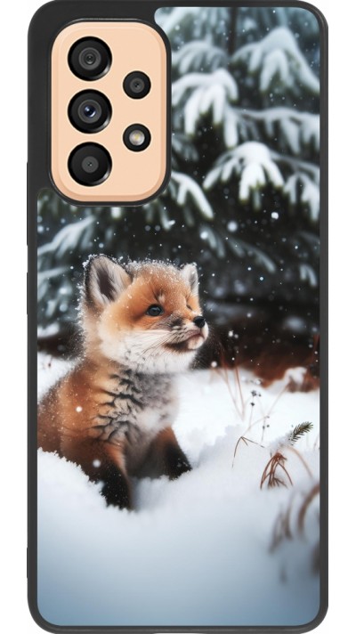 Samsung Galaxy A53 5G Case Hülle - Silikon schwarz Weihnachten 2023 Fuechslein Tanne