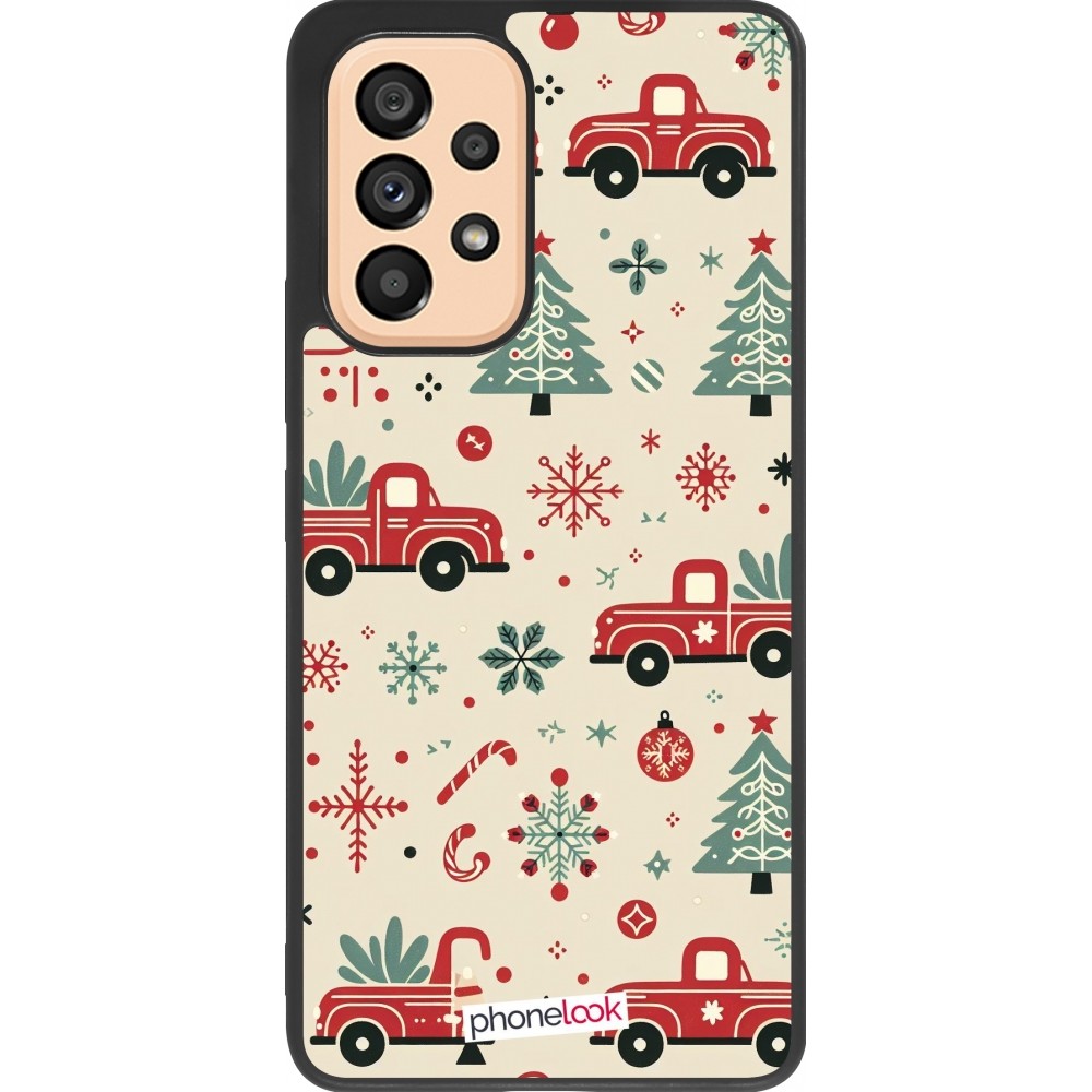 Coque Samsung Galaxy A53 5G - Silicone rigide noir Noël 2024 Camion Sapin