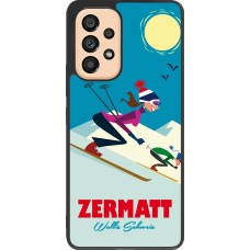 Coque Samsung Galaxy A53 5G - Silicone rigide noir Zermatt Ski Downhill