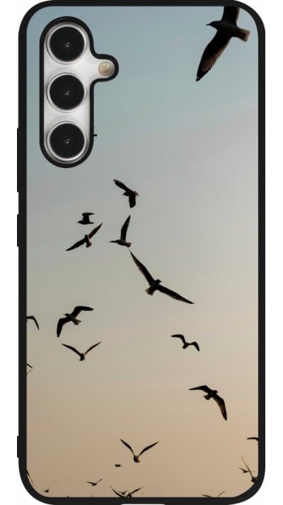 Samsung Galaxy A54 Case Hülle - Silikon schwarz Autumn 22 flying birds shadow