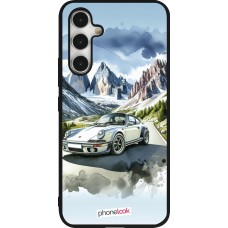 Samsung Galaxy A54 Case Hülle - Silikon schwarz Porsche 911 Berg Aquarell