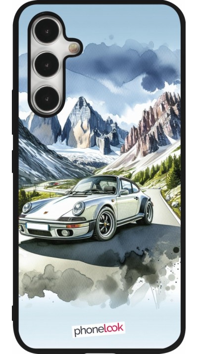 Coque Samsung Galaxy A54 5G - Silicone rigide noir Porsche 911 Mountain Watercolor