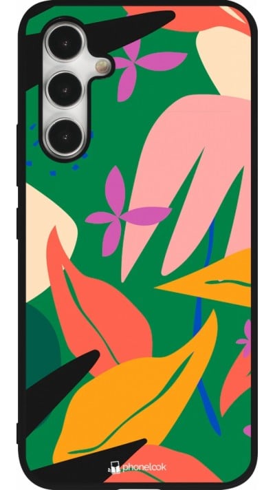 Samsung Galaxy A54 Case Hülle - Silikon schwarz Abstract Jungle
