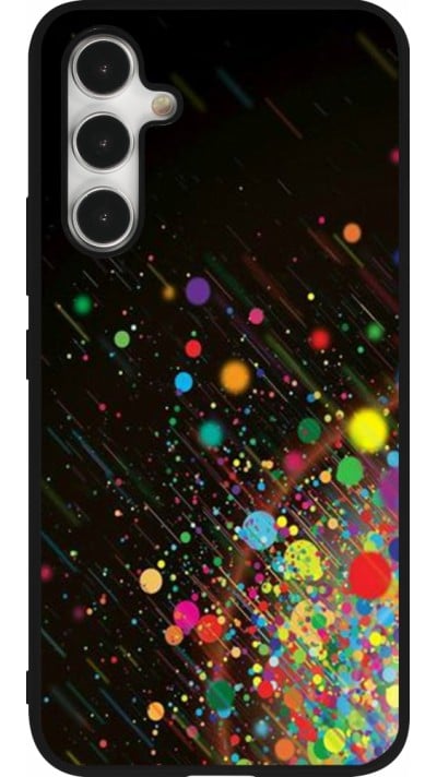Samsung Galaxy A54 Case Hülle - Silikon schwarz Abstract Bubble Lines