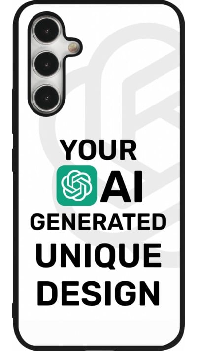 Coque Samsung Galaxy A54 5G - Silicone rigide noir 100% unique générée par intelligence artificielle (AI) avec vos idées