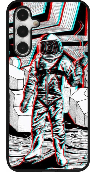 Samsung Galaxy A54 Case Hülle - Silikon schwarz Anaglyph Astronaut