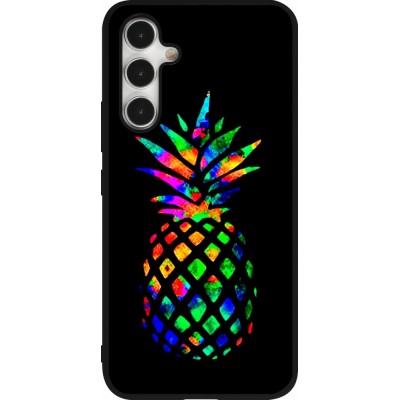 Samsung Galaxy A54 Case Hülle - Silikon schwarz Ananas Multi-colors