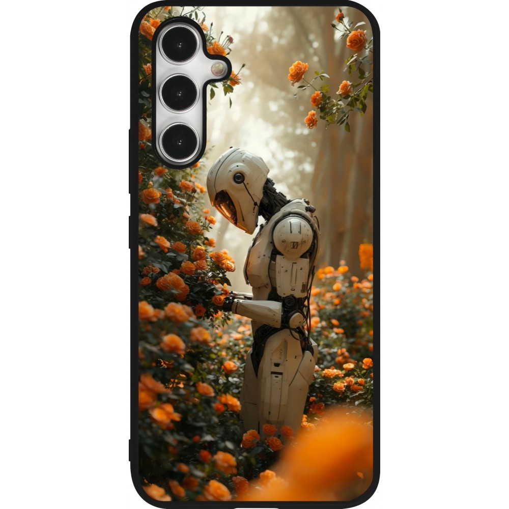 Coque Samsung Galaxy A54 5G - Silicone rigide noir Astronaut flowers 2025
