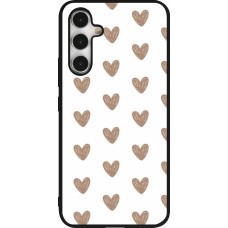Samsung Galaxy A54 Case Hülle - Silikon schwarz Autumn 2024 brown hearts