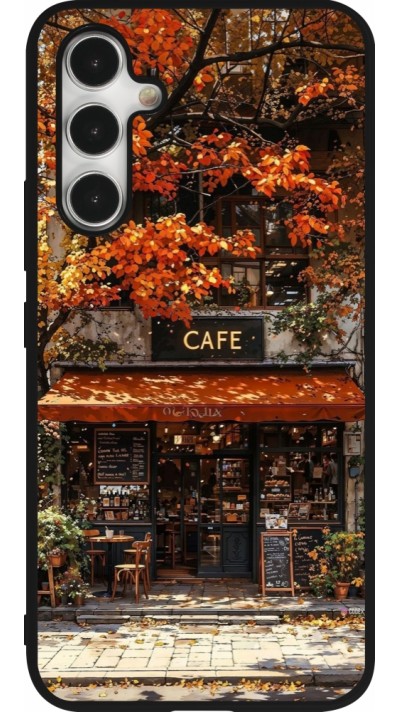 Coque Samsung Galaxy A54 5G - Silicone rigide noir Autumn 25 Coffee shop