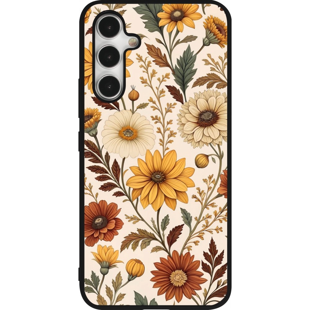 Coque Samsung Galaxy A54 5G - Silicone rigide noir Autumn 25 Flower pattern