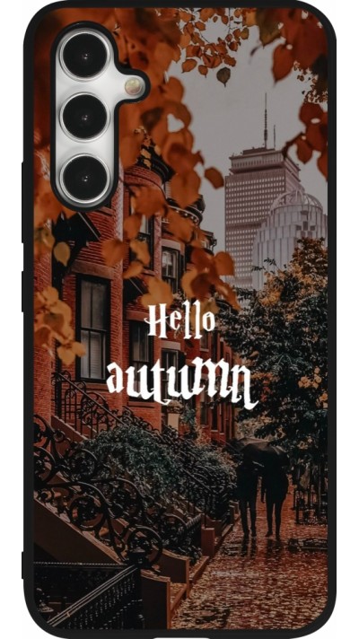 Coque Samsung Galaxy A54 5G - Silicone rigide noir Autumn 25 Hello autumn